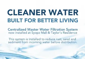 CLEANER WATER, BUILT FOR BETTER LIVING